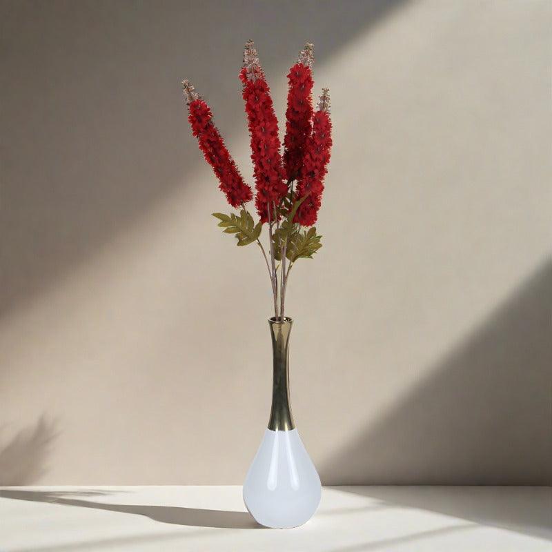 Buy Faux Larkspurs Lily Bloom Bunch (Red) - Set Of Three Artificial Flowers from Vaaree