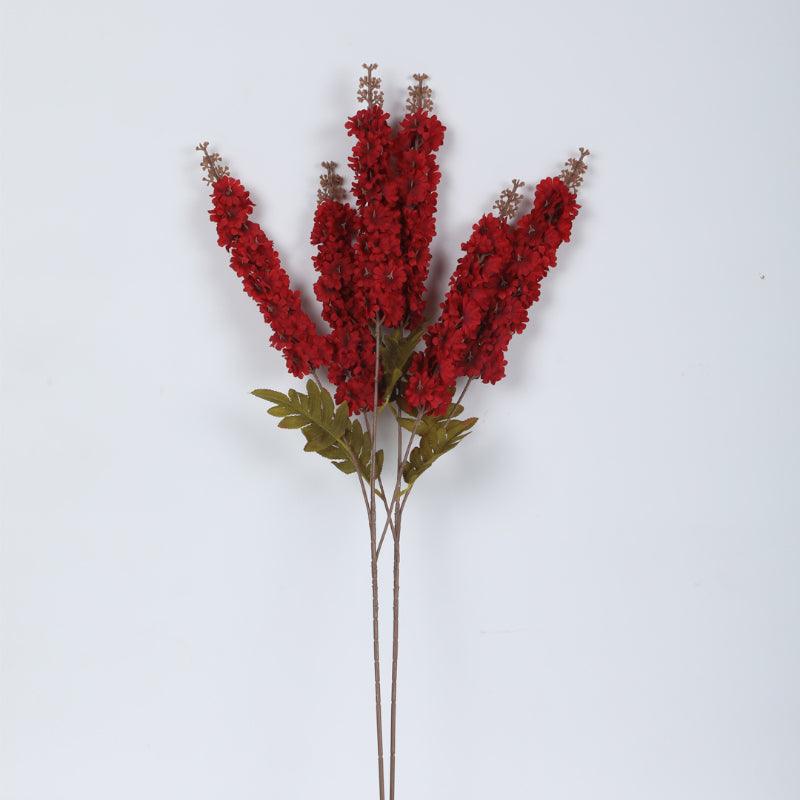 Artificial Flowers - Faux Larkspurs Bloom Bunch (Red) - Set Of Three