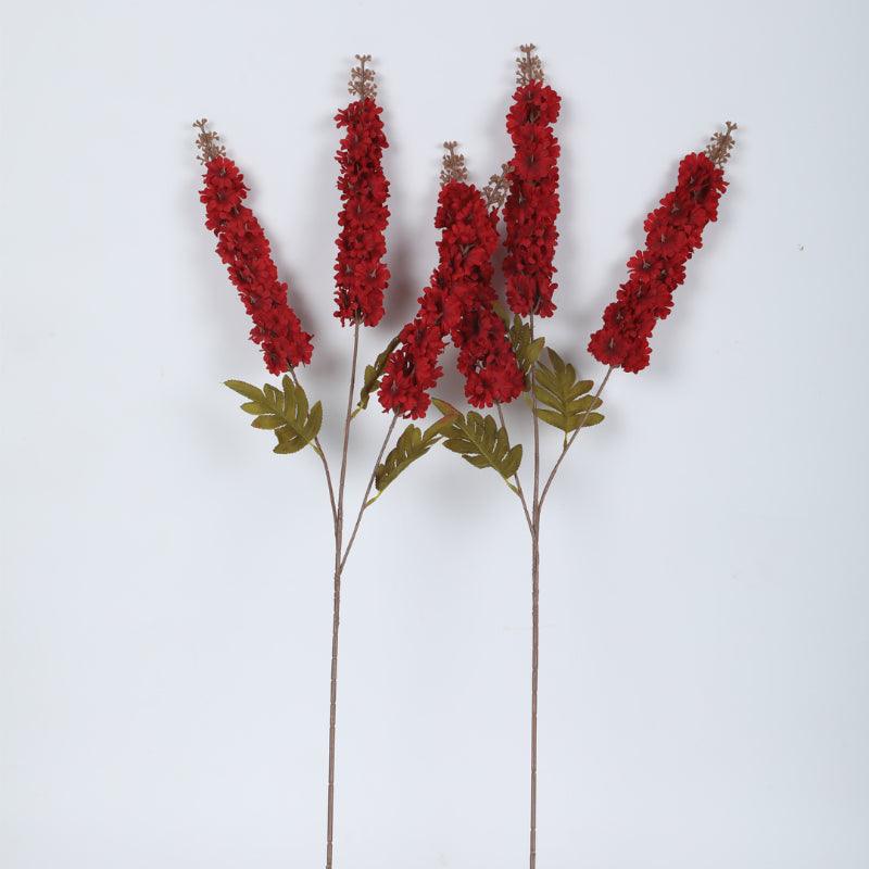Artificial Flowers - Faux Larkspurs Bloom Bunch (Red) - Set Of Three