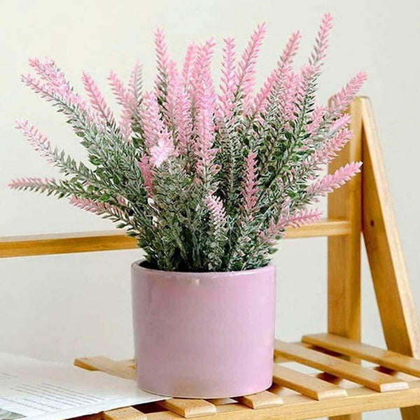 Artificial Flowers - Faux Lavender Floral Stick - Pink