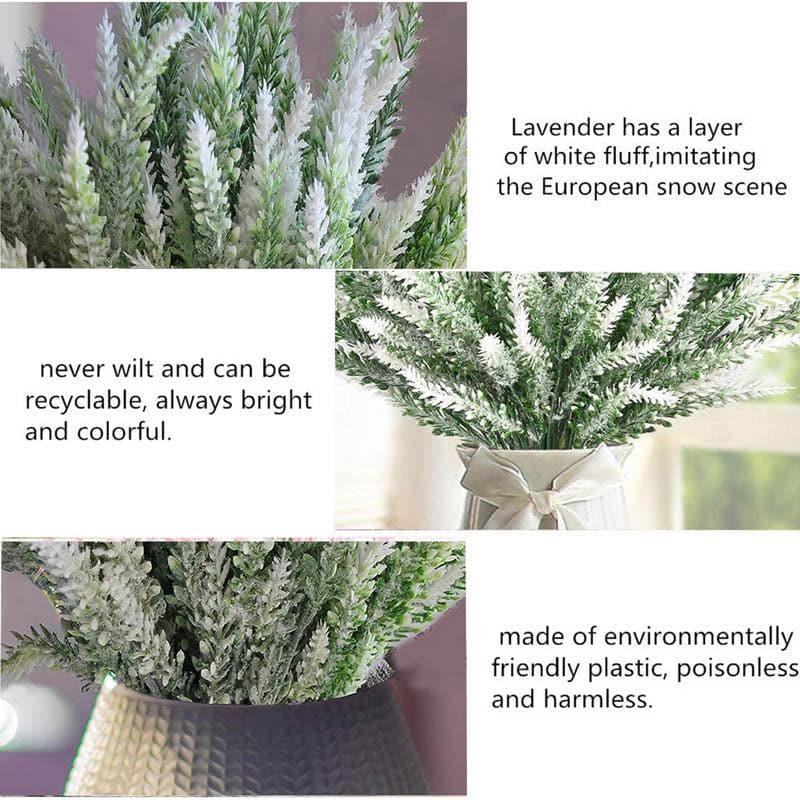 Artificial Flowers - Faux Lavender Floral Stick - White