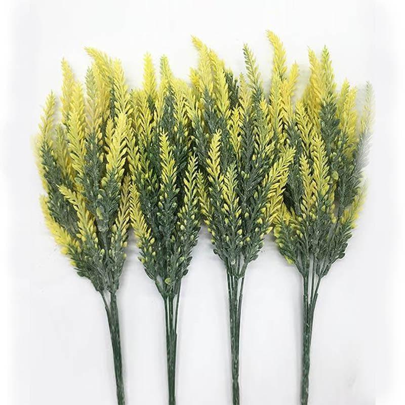 Buy Faux Lavender Floral Stick - Yellow Artificial Flowers from Vaaree