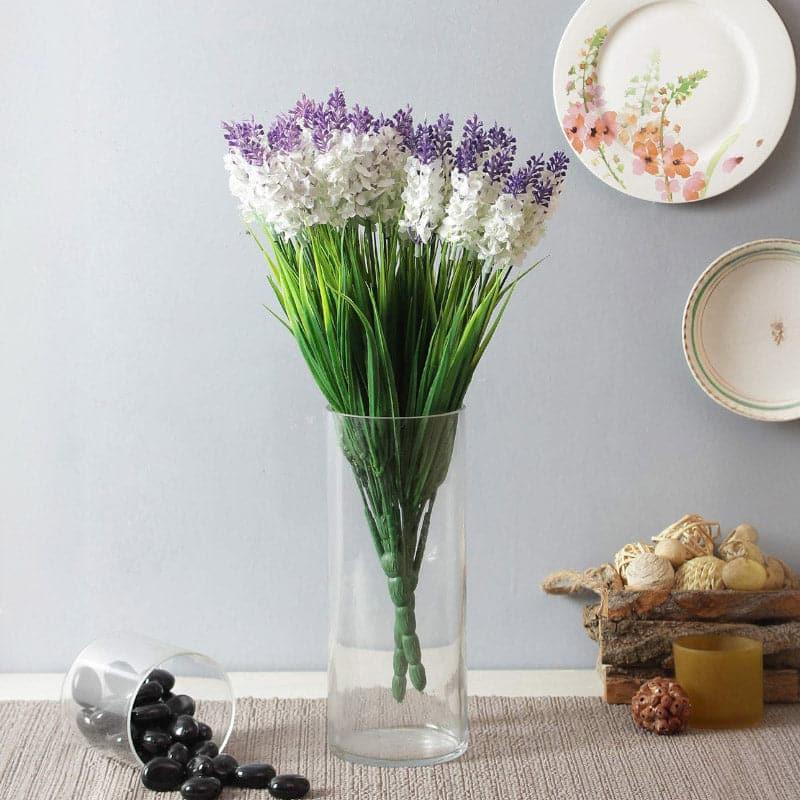Artificial Flowers - Faux Lilac Bunch - White & Purple