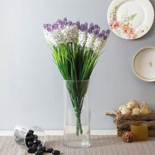 Artificial Flowers - Faux Lilac Bunch - White & Purple