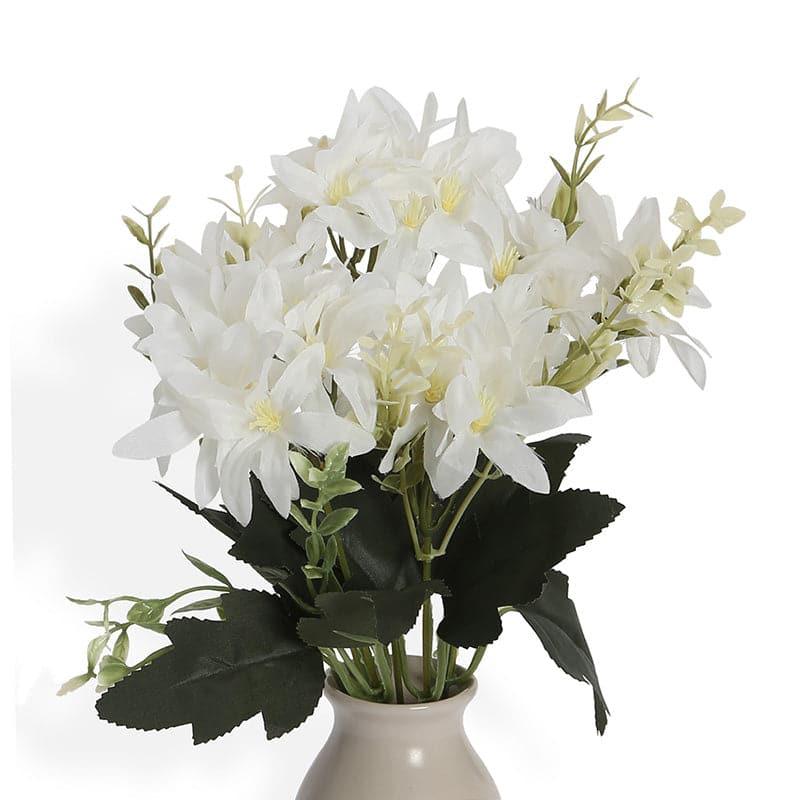 Artificial Flowers - Faux Lily Bunch (White) - Set Of Two