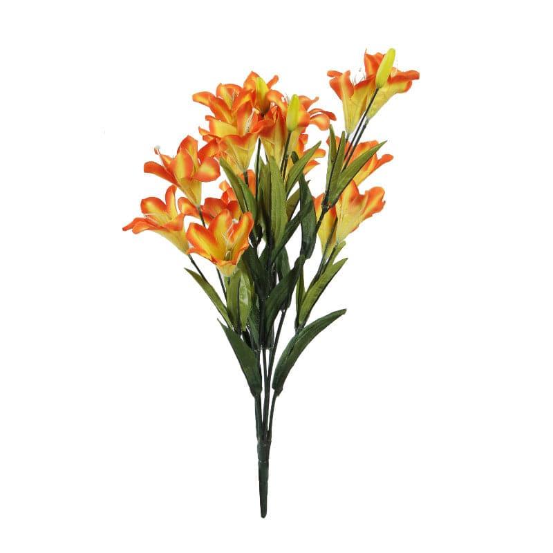 Buy Faux Lily Flower Bunch - Orange Artificial Flowers from Vaaree