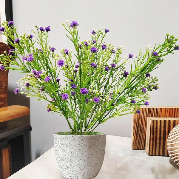 Artificial Flowers - Faux Millet Flower Bunch - Violet