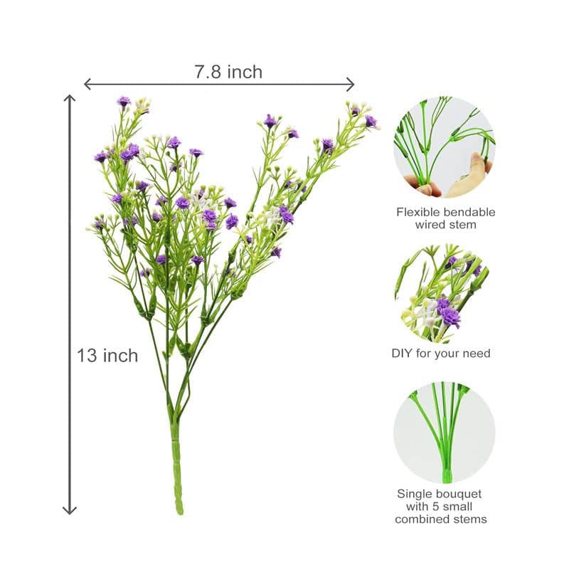 Buy Faux Millet Grass Flower Bunch - Violet Artificial Flowers from Vaaree