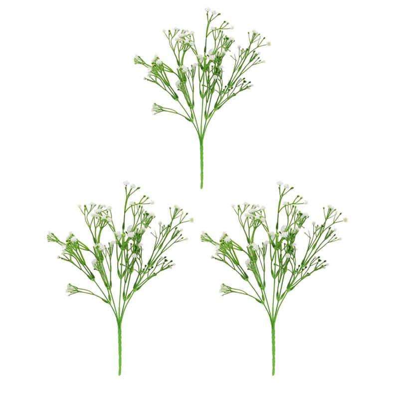 Artificial Flowers - Faux Millet Flower Bunch - White