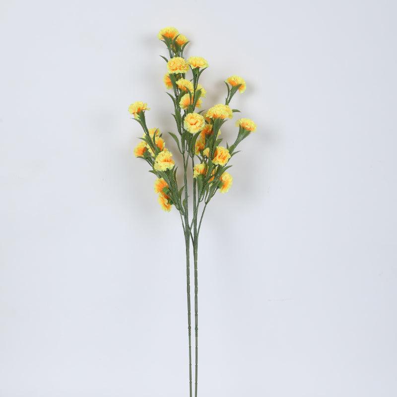 Artificial Flowers - Faux Mini Chrysanthemum Bloom Bunch (Yellow) - Set Of Three