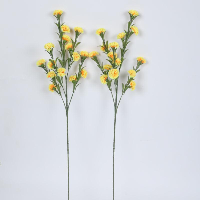 Artificial Flowers - Faux Mini Chrysanthemum Bloom Bunch (Yellow) - Set Of Three