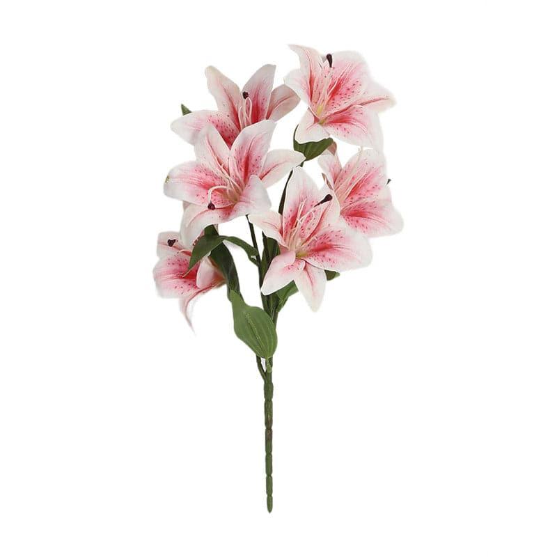 Artificial Flowers - Faux Orienpet Lily Bunch - Dark Pink