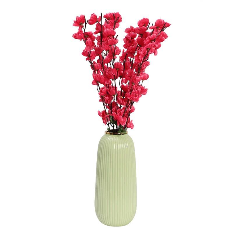 Buy Faux Peach Cherry Blossom Floral Bunch (Dark Pink) - Set Of Two Artificial Flowers from Vaaree