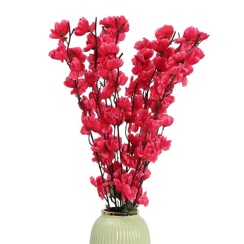 Buy Faux Peach Cherry Blossom Floral Bunch (Dark Pink) - Set Of Two Artificial Flowers from Vaaree