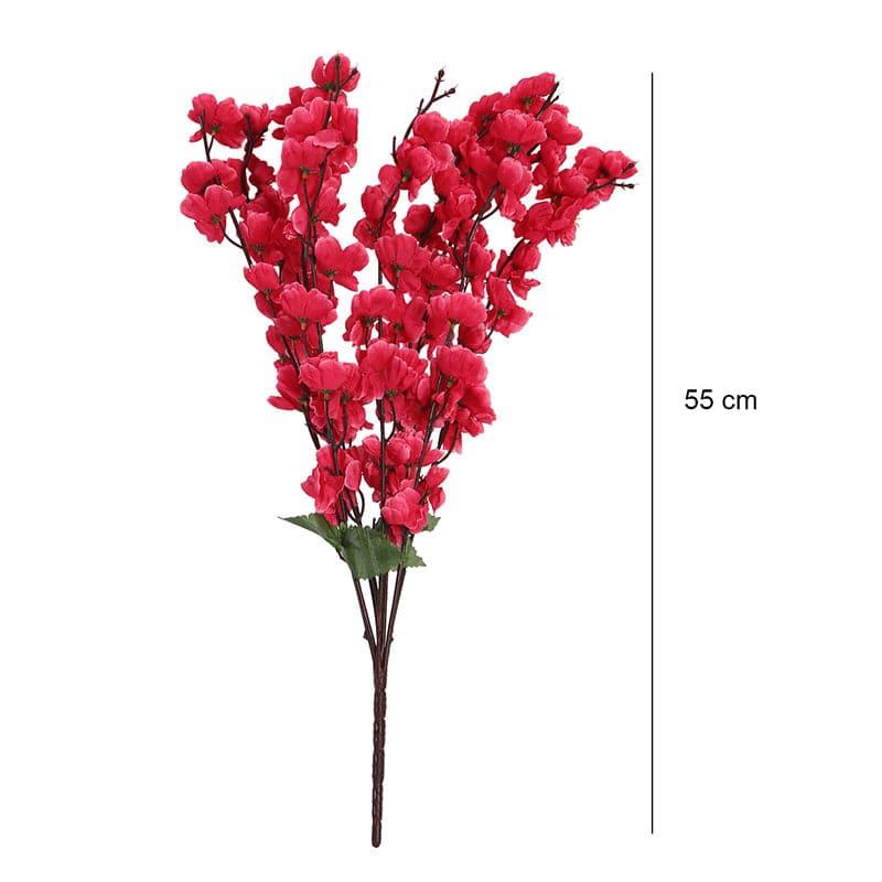 Buy Faux Peach Cherry Blossom Floral Bunch (Dark Pink) - Set Of Two Artificial Flowers from Vaaree