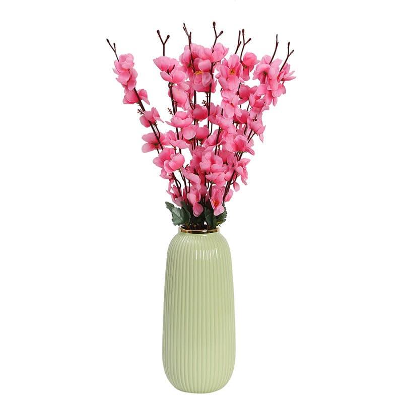 Artificial Flowers - Faux Peach Blosson Floral Bunch (Pink) - Set Of Two