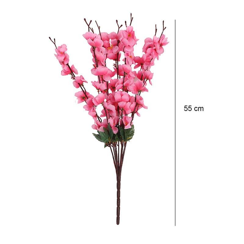 Artificial Flowers - Faux Peach Blosson Floral Bunch (Pink) - Set Of Two