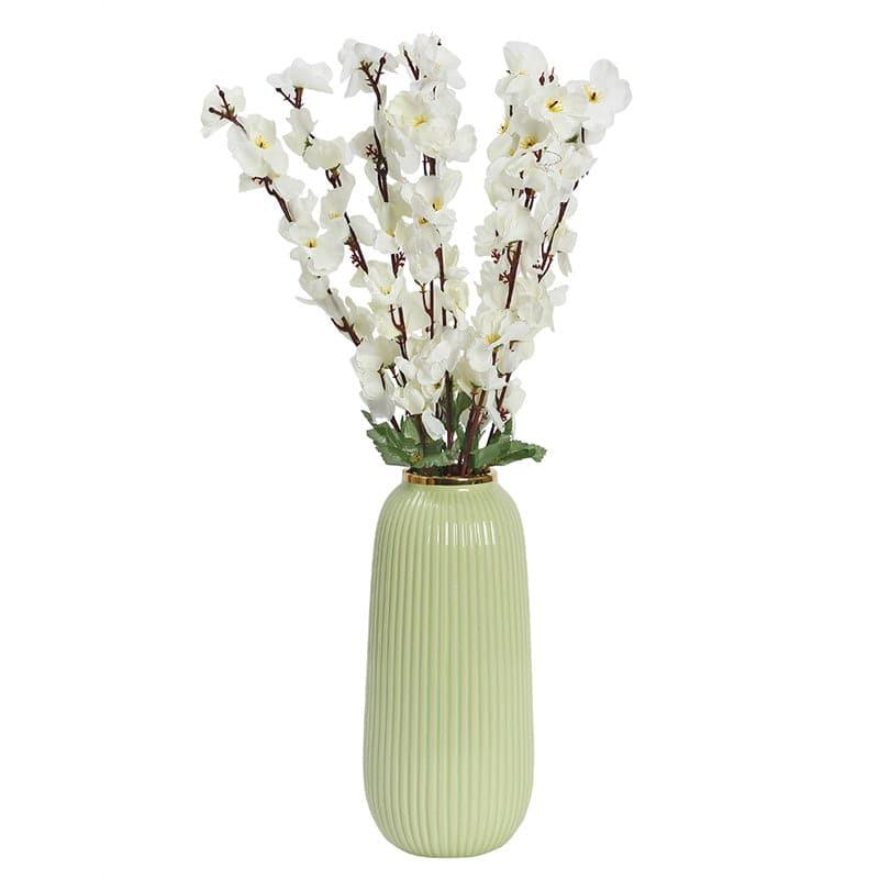 Buy Faux Peach Cherry Blossom Floral Bunch (White) - Set Of Two Artificial Flowers from Vaaree