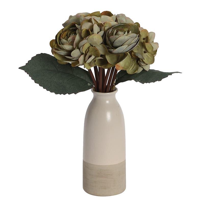 Buy Faux Peonia Floral Bunch - Green Artificial Flowers from Vaaree