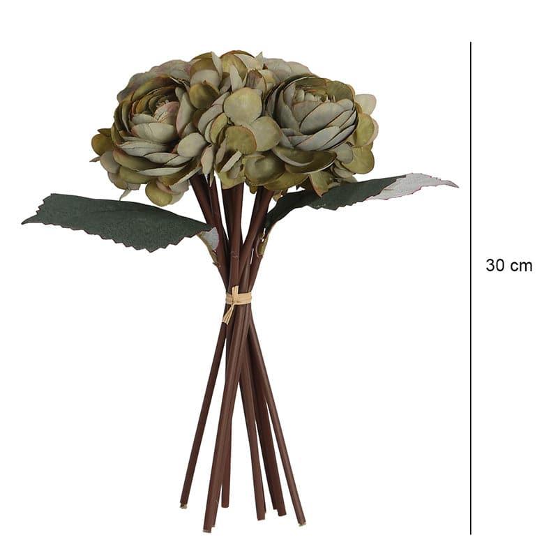 Buy Faux Peonia Floral Bunch - Green Artificial Flowers from Vaaree