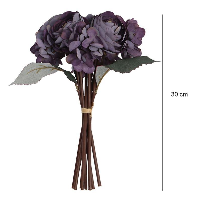 Buy Faux Peonia Floral Bunch - Purple Artificial Flowers from Vaaree