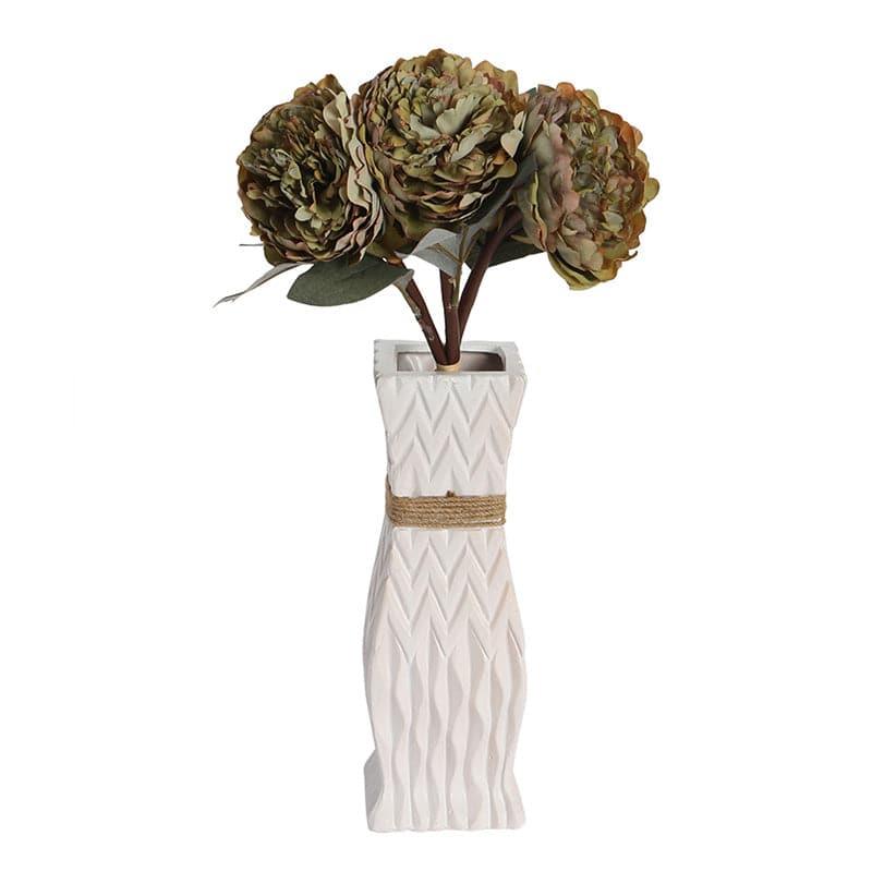 Buy Faux Peony Floral Bunch - Brown Artificial Flowers from Vaaree