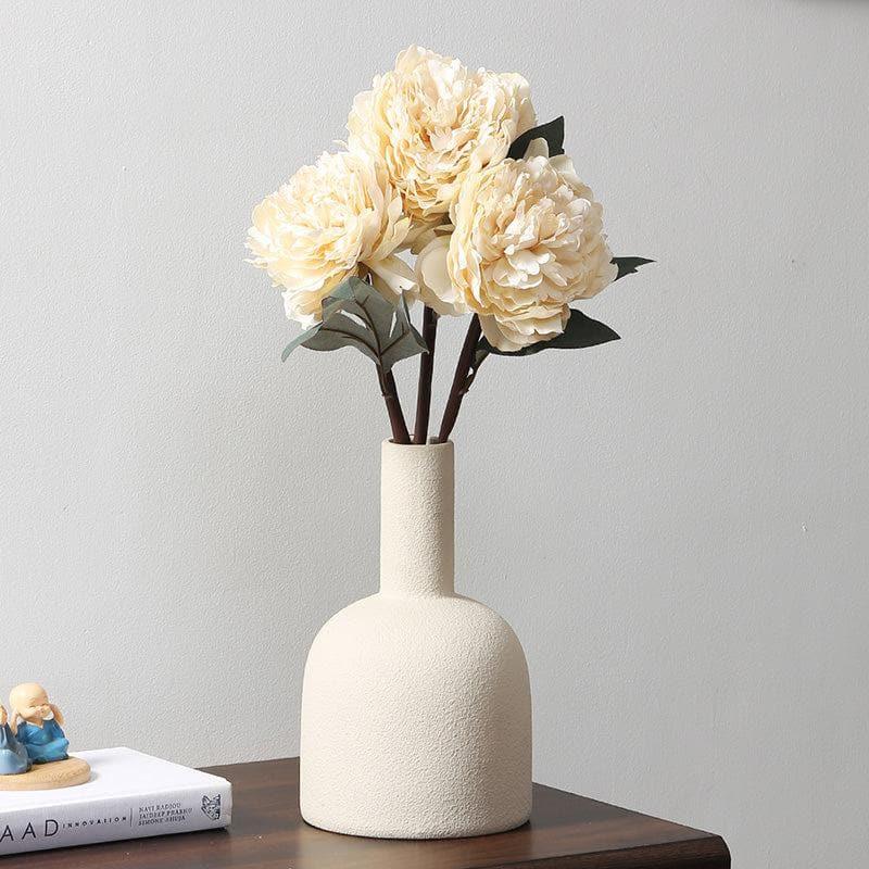 Buy Faux Peony Floral Bunch - Ivory Artificial Flowers from Vaaree