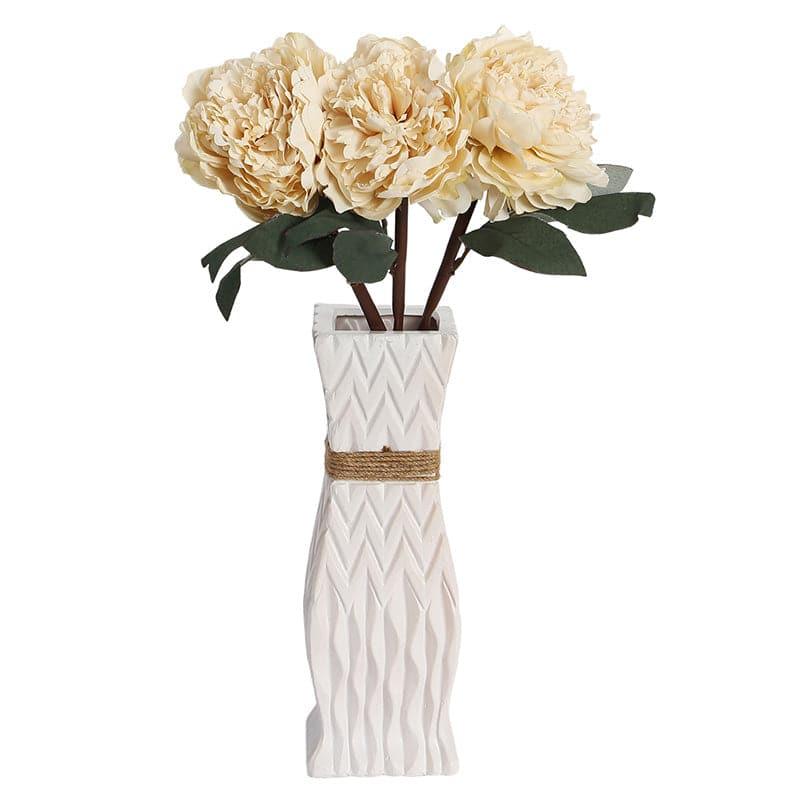 Buy Faux Peony Floral Bunch - Ivory Artificial Flowers from Vaaree