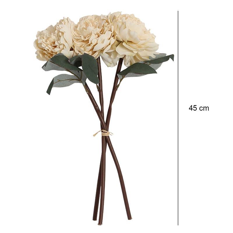 Buy Faux Peony Floral Bunch - Ivory Artificial Flowers from Vaaree