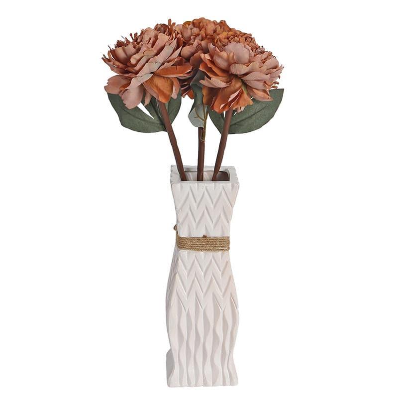 Buy Faux Peony Floral Bunch - Orange Artificial Flowers from Vaaree