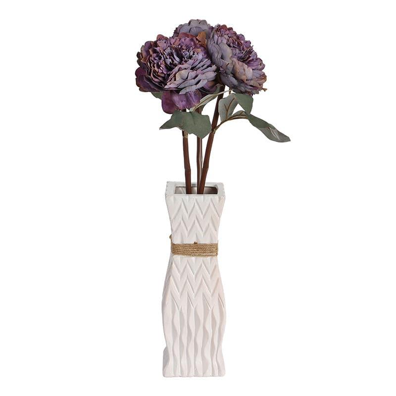 Artificial Flowers - Faux Peony Floral Bunch - Purple