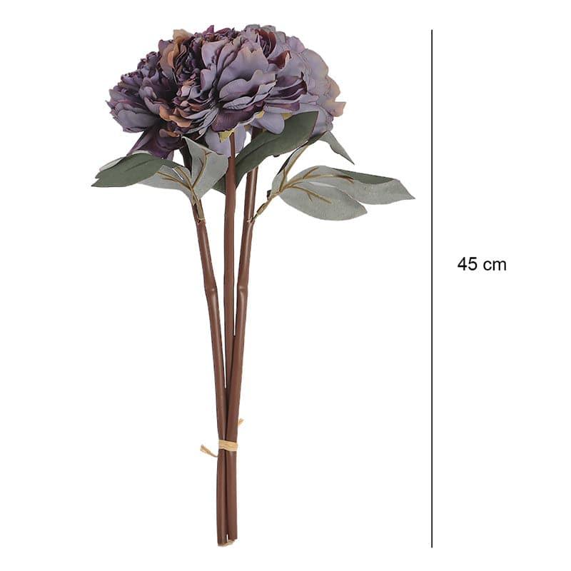 Buy Faux Peony Floral Bunch - Purple Artificial Flowers from Vaaree