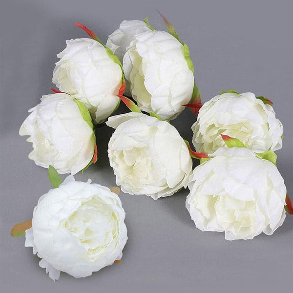 Artificial Flowers - Faux Peony Rose Flower - Set Of Eight