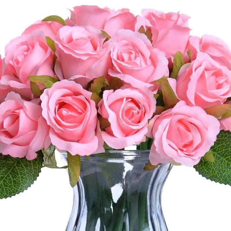 Buy Faux Polyantha Rose Bunch (Pink) - Set Of Twelve Artificial Flowers from Vaaree