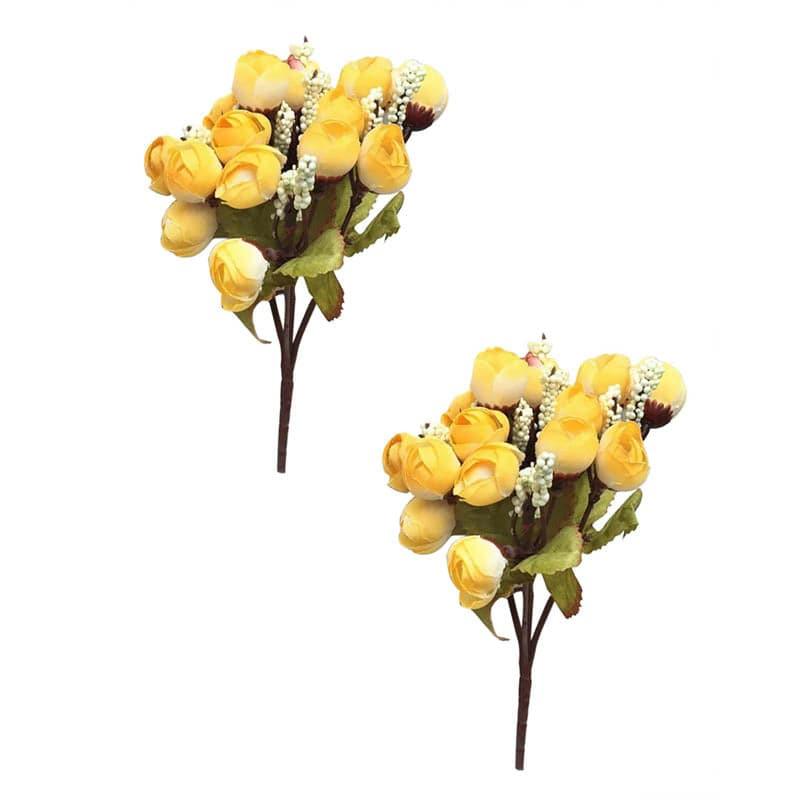 Buy Faux Rose Floral Stick - Amber Artificial Flowers from Vaaree