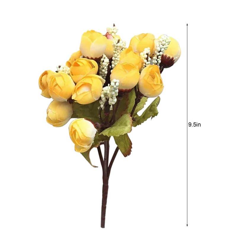 Artificial Flowers - Faux Rose Floral Stick - Amber