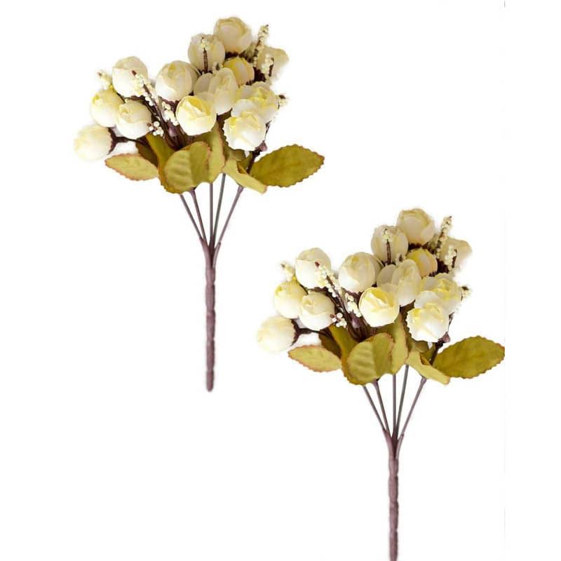 Buy Faux Rose Floral Stick - Ivory Artificial Flowers from Vaaree