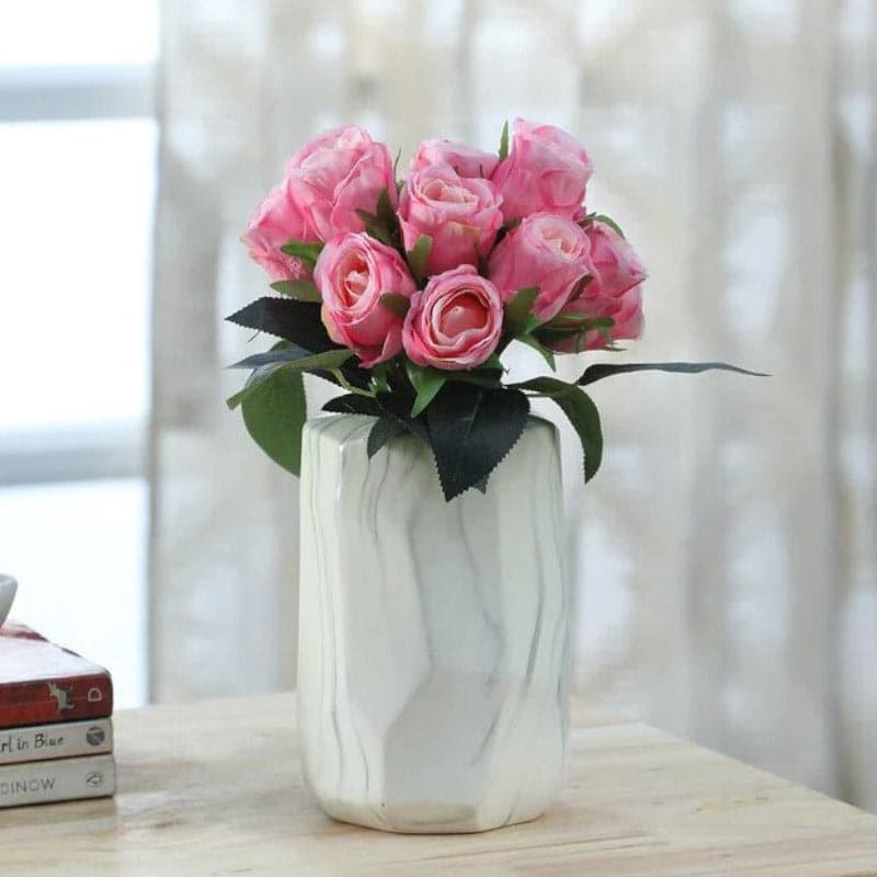 Buy Faux Rose Flower Bunch - Light Pink Artificial Flowers from Vaaree