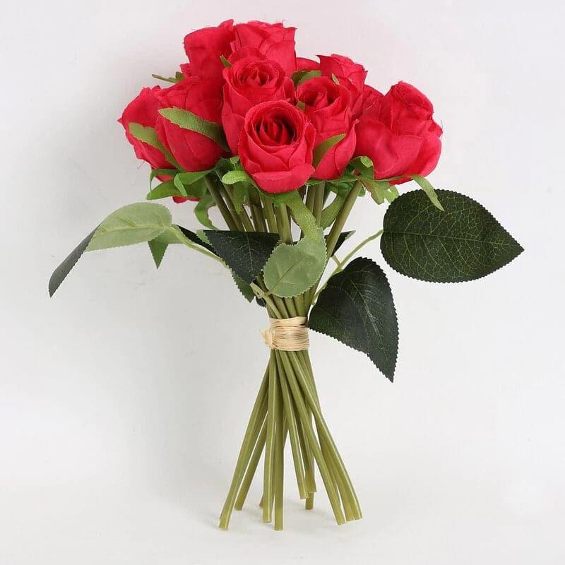 Buy Faux Rose Flower Bunch - Red Artificial Flowers from Vaaree