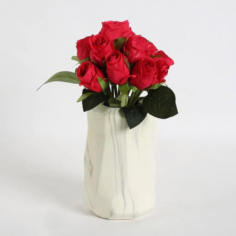 Buy Faux Rose Flower Bunch - Red Artificial Flowers from Vaaree