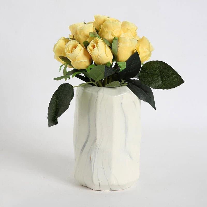 Buy Faux Rose Flower Bunch - Yellow Artificial Flowers from Vaaree