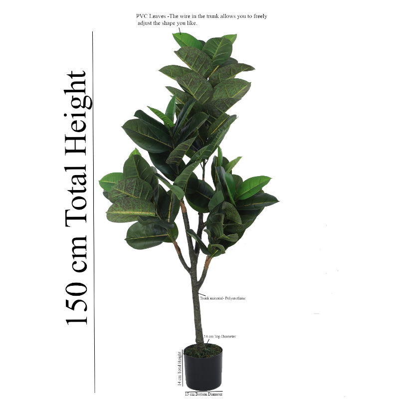 Buy Faux Rubber Plant With Pot Artificial Plants from Vaaree