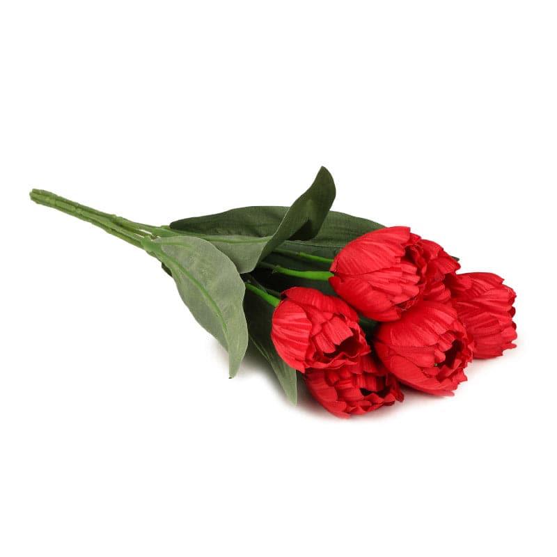 Buy Faux Triumph Tulip Bunch - Red Artificial Flowers from Vaaree