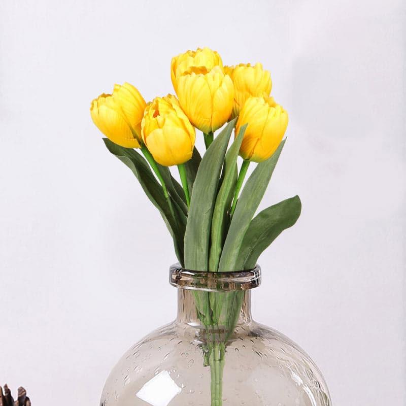 Buy Faux Triumph Tulip Bunch - Yelllow Artificial Flowers from Vaaree