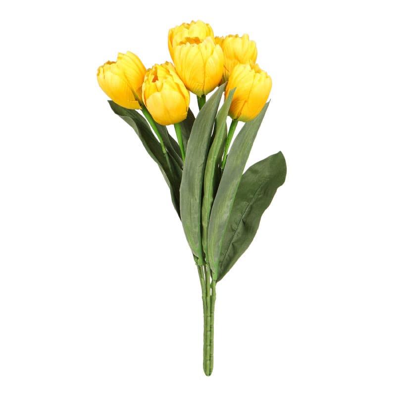 Buy Faux Triumph Tulip Bunch - Yelllow Artificial Flowers from Vaaree