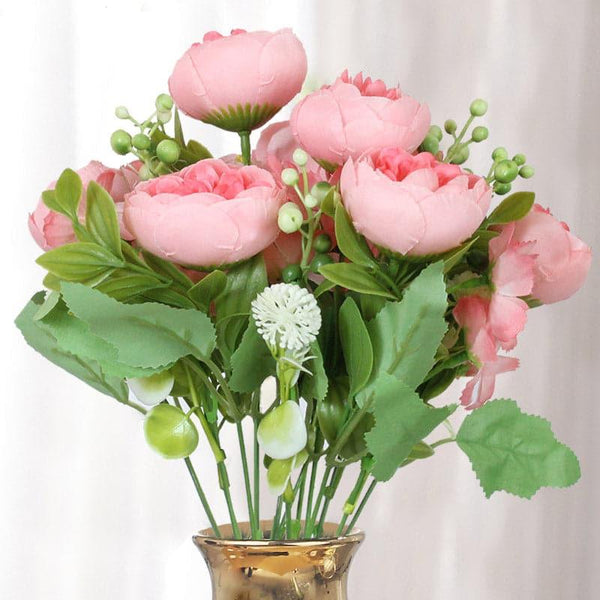 Artificial Flowers - Faux Tropicana Rose Bunch (Rose)- Set Of Two