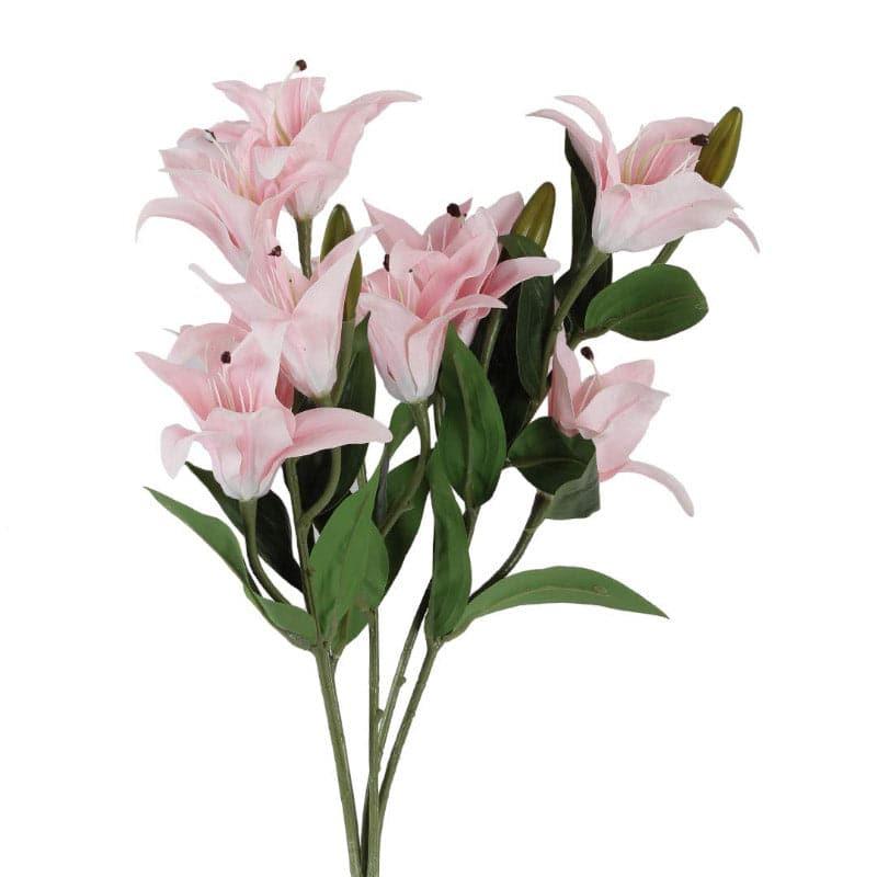Artificial Flowers - Faux Trumpet Lily Bunch - Light Pink