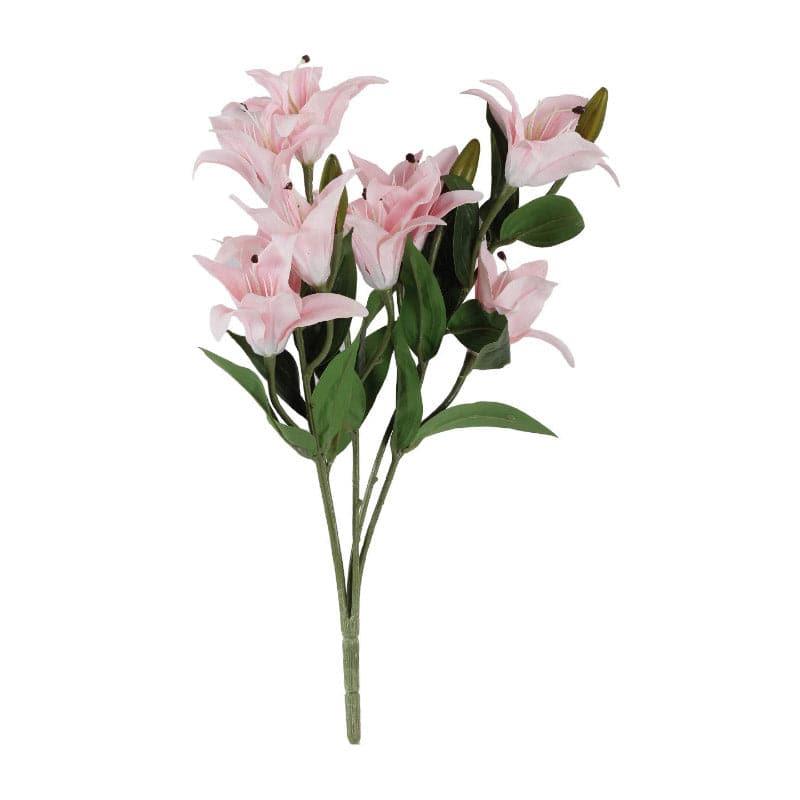 Artificial Flowers - Faux Trumpet Lily Bunch - Light Pink