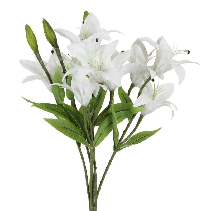 Artificial Flowers - Faux Trumpet Lily Bunch - White