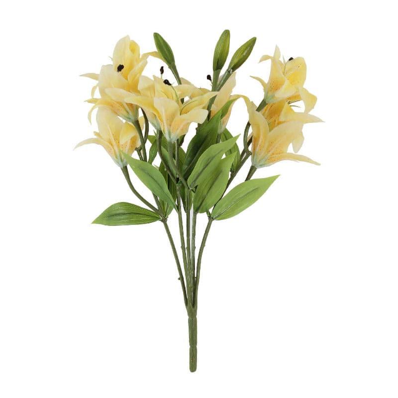 Buy Faux Trumpet Lily Bunch - Yellow Artificial Flowers from Vaaree